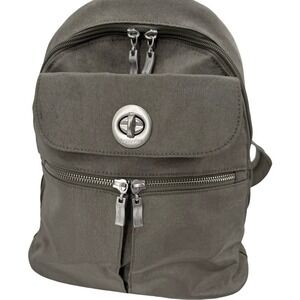 BAGGALLINI Naples Small Backpack Sling Bag Gray Nylon Convertible Travel Mini